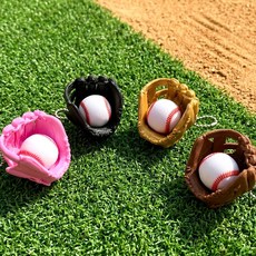 야구 글러브 클리커 미니 열쇠고리 가방고리 백참 감성 소품 악세사리 휴대용 카운터, 화이트