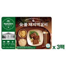 쌍교 구워진 돼지떡갈비 즉석 숯불 직화 냉동, 180g, 3개