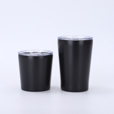 304不鏽鋼雙層真空保溫杯 8oz 12oz 戶外便攜杯, 黑色, 1套, 8ml