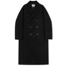 커스텀어클락 COSTUME O’CLOCK 울 블렌드 핸드 메이드 더블 코트 블랙 COOSCT025BLACK