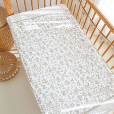 DFMEI 隔尿墊新生嬰兒皺布棉紗布防水防滑透氣兒童可水洗月經墊防尿牀, 1個, 森林熊