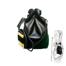 SENIKO 방수 가죽 골프 귀중품 파우치 - 드로스트링 클로저가 있는 골프공휴대폰지갑티백 남성용 블랙 백 액세서리, SENIKO 방수 가죽 골프 귀중품 파우치 - 드로스트