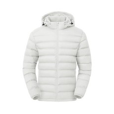 Gopune 남성용 경량 퍼퍼 재킷 탈착식 후드 방수 푹신한 겨울 다운 재킷 스노우 스키 여행용 화이트. 3X-라지 122187