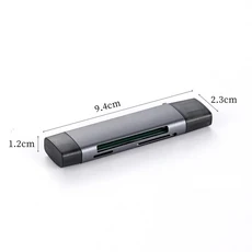 5-in-1 다기능 USB 2.0 카드 리더기 CF SD TF 메모리 플래시 드라이브 (PC 노트북 액세서리용), 01 Black