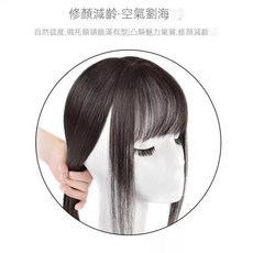 仿真人髮25公分棕黑色髮片 瀏海造型 自然逼真 夾式固定, S324-深, 1個