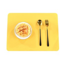 를위한 6PCS 실리콘 플레이스 매트 식탁 테이블 EAHER SAFE 방수 내열성 미끄럼 방지, 1pcs 40x30cm, silicone yellow