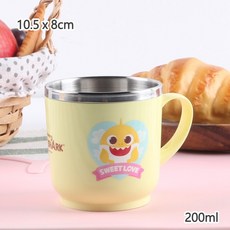 里和 lilfant 韓國製304不銹鋼杯 兒童防滑隔熱漱口杯 正版, 1個, 鯊魚家族200ml