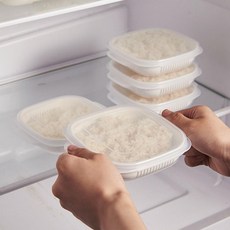 전자레인지용 밥 냉동 보관용기 3P, 1개, 화이트 3개입