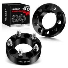 미국출고 아마존4.5+ 202226 HHCSOP 5x4.5 휠 스페이서 3.8cm(1.5인치) 5x114.3cm(1.5인치) 단조 어댑터 1/2x20 스터드 82.5mm 허브, 1.5 inch, 블랙