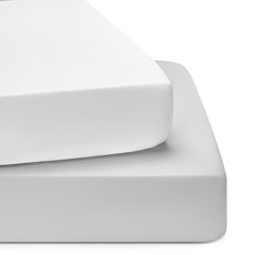 TILYOU 침대 시트 매우 부드러운 표준 매트리스용 2팩 시트, 1 2-pack White & Gray, crib sheet