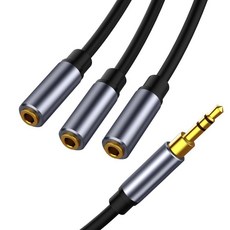 3.5mm 音源分配線, 黑色，金色接頭, 1個, 40-722-04(1公3母)