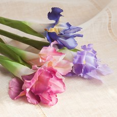 [2+1] 아이리스 조화 시스 67cm 3컬러 인테리어 꽃 장식 소품 촬영 꾸미기, 퍼플