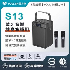 YOULISN S13 雙麥旗艦版 K歌藍牙音響 震撼音效 長達12小時續航, 1個