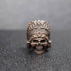 보석 만들기위한 paracord 비즈 황동 아프리카 부족 수석 파라오 해골 스페이서 비드 diy 팔찌 선물 액세서리, 구리, 1개
