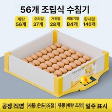 병아리 부화기 메추리 자동 사육장 키우기 싱글 유정란 육추기, 1개, 56알 조합 수조 단일 전원 알 투과기