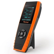 템탑 공기질 모니터 전문가용 PM2.5 PM10 입자 카운터 포름알데히드 온도 습도 실내/외 공기 오염 감지를 위한 AQI 테스터(데이터 내보내기 포함)