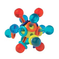 Manhattan Toy 原子固齒器 嬰兒磨牙玩具 繽紛色彩可彎曲結構, 1個, 透明