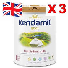 [영국발송] 3통 800G 켄다밀 고트 산양유 퍼스트 인펀트 밀크 1단계 분유 신생아용 0-6개월 Kendamil Goat First Infant Milk 0-6m, 3개
