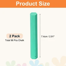 48/96개입 칠판 분필 무진분필 소형 대량 컬러 얇은 분필 칠판용 교실 사무용품 12색, 03 Cyan 96Pcs