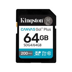 Kingston 金士頓 Canvas Go! Plus SDXC 記憶卡 支援4K 影片錄製, 1個, 64GB
