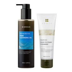 [비알머드] 머드 클렌징 오일 200ml + 팩투폼 클렌저 110ml, 1세트
