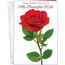 Chuck's Card-O-Rama - 아내 생일 카드 - 대형 카드는 25.4cm X 19.7cm (10 x 7.75x2.54cm)까지 열립니다 - 미국 제조 - 95169