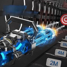 전기 물총 워터밤 전동물총 버스트 워터건 대형 회전 고압 강력한 사거리, 벌컨 아이스 폭발 개틀링 투명 파란색