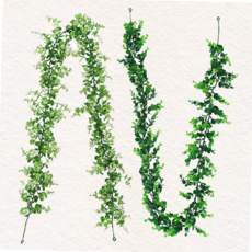 (보리별) 유칼립투스 넝쿨 조화 인테리어 화단 꾸미기 유칼립투스 넝쿨 덩굴 담쟁이넝쿨, 연두, 연두