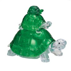 3D 크리스탈 퍼즐 거북이가족(2 Turtles), 단품, 1개