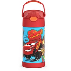 兒童水壺 汽車總動員卡通吸管水壺 輕巧便攜, Red, 1個, 355ml