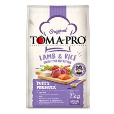 TOMA-PRO 優格幼犬乾飼料 含鈣質 DHA 腸益菌和益菌生, 羊肉 + 米, 7kg, 1袋
