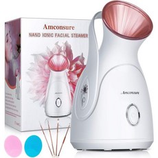 앰컨슈어 페이셜 스티머 - 홈 사우나 스파용 나노 이온 페이셜 스티머 웜 미스트 스티머 딥 클리닝을 위한 페이셜 스티머용 가습기 모공 시누스 - 보너스 5피스 스테인리스 스틸, C-rose Gold