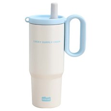 Tiger Pavilion 손잡이 빨대 텀블러, 1개, 720ml, 블루