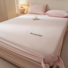 A類母嬰級純棉磨毛牀笠三件套 輕奢高級感長絨棉牀上用品, 少女粉,枕套/對