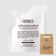 (선물포장)(리필)NEW 키엘 울트라 훼이셜 수분크림 리필 파우치 4.0세대, 1개, 150ml