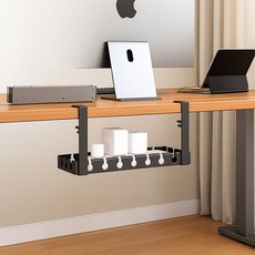 글로리존 무타공 멀티탭 정리함 콘센트 케이블 정리, 1개, 40cm 블랙