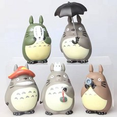 112pcs 애니메이션 미야자키 하야오 시리즈 토토로 그림 미니 동상 귀여운 장난감 방 장식품 Pvc 피규어 아이 선물 수집품 288571, 5pcs