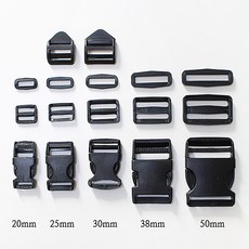 플라스틱 가방버클 시리즈(블랙) - 가방연결고리 가방부자재 (5사이즈) jgn, 50mm-왈자조리개(4개), 4개