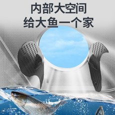 可折疊活魚桶 釣魚水桶 堅固耐用 帶蓋 側兜 手提肩背, 藍色 陞級款 ,45cm 自動投魚口