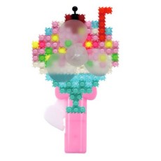 툭툭블럭 손 선풍기 만들기 세트 5종 교육용 핸디 미니 선풍기 블럭도안 포함, 1개, 색상혼합 꽃빙수