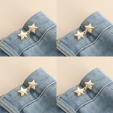 미즈코스 2/4set 별 허리 줄이기 매직 요술 단추 후크 바지 조절 버클 셀프 수선, 골드, 4세트