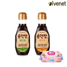 [아이배냇] 베베 이유식 순간장 2종 190ml x 2개+물티슈 100매, 순간장소스(국물용)1개+(비빔용)1개+물티슈100매, 1세트