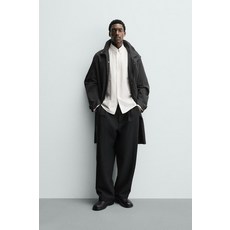 ZARA 왁스 코팅 트렌치 코트 - 다크 그레이 542284