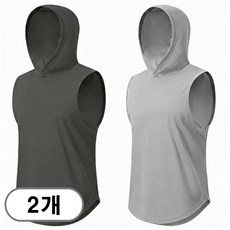 차쿠 1+1 남성 러닝 나시 쿨링 메쉬 후드 달리기 헬스 농구 후드 민소매