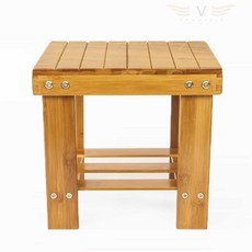 우동할매 원목의자 우드 사각 선반 스툴