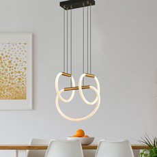 佩索 28W LED吊燈 簡約環形設計 三色調光 適用於餐桌客廳