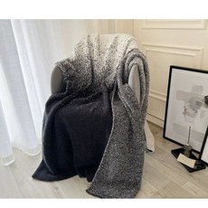 漸變高級感沙發蓋毯 毛毯 辦公室午睡冬季加厚半邊絨毯子 車用毛巾被