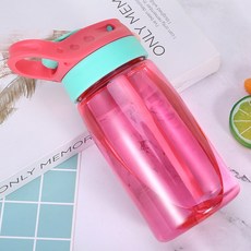 小靚仔 兒童塑膠吸管水杯 帶提手 可愛卡通, 紅色 480ml OPP袋裝, 1個