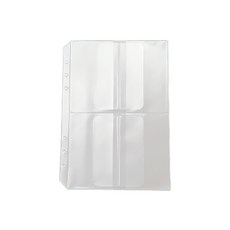 吸貓室 6孔活頁本 活頁夾 活頁夾鏈袋 理財收納本 鈔票收納 活頁簿 六孔夾 記帳本, 1個, A5｜四口(帶蓋), 透明