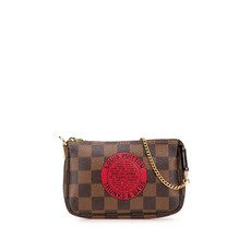 루이 비통 중고 2009 다미에 에벤 트렁크 앤 백 미니 포쉐트 악세수아 핸드백